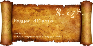 Magyar Ágota névjegykártya